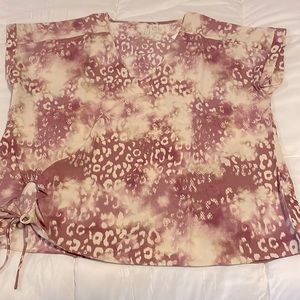 Mauve & Cream Animal Print Top, NWT